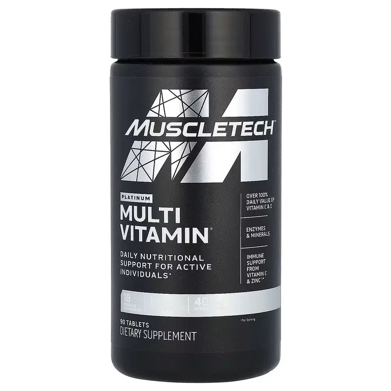 MuscleTech Platinum Multivitamin – Complejo de Vitaminas y Minerales de Alta Potencia (90 Tabletas)