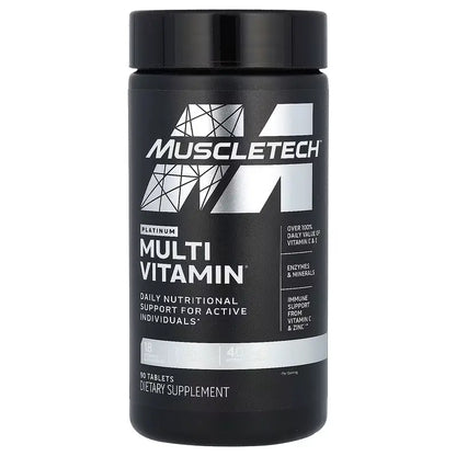 MuscleTech Platinum Multivitamin – Complejo de Vitaminas y Minerales de Alta Potencia (90 Tabletas)