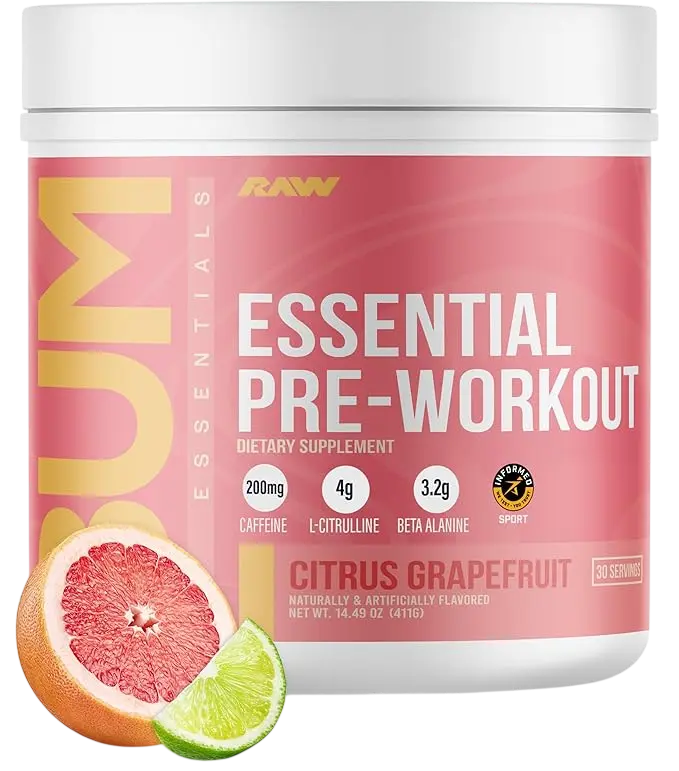 Raw Cbum Essential Pre-Workout – Sabor Watermelon Grape (30 Servicios)