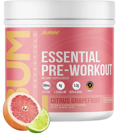 Raw Cbum Essential Pre-Workout – Sabor Watermelon Grape (30 Servicios)