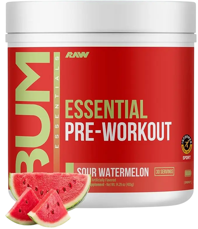 Raw Cbum Essential Pre-Workout – Sabor Watermelon Grape (30 Servicios)